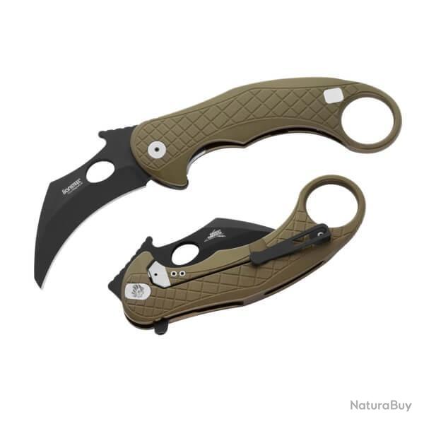 LE1A.GB Couteau pliant Lionsteel Karambit gamme "L.E.ONE" aluminium vert