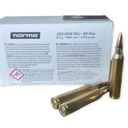 Cartouches NORMA 223 REM 55grs FMJ - Boite de 30 unit&eacute;s