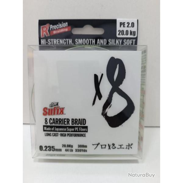 !! SUFIX X8 braid 300m 23.5/100 20kg N�on chartreuse !!
