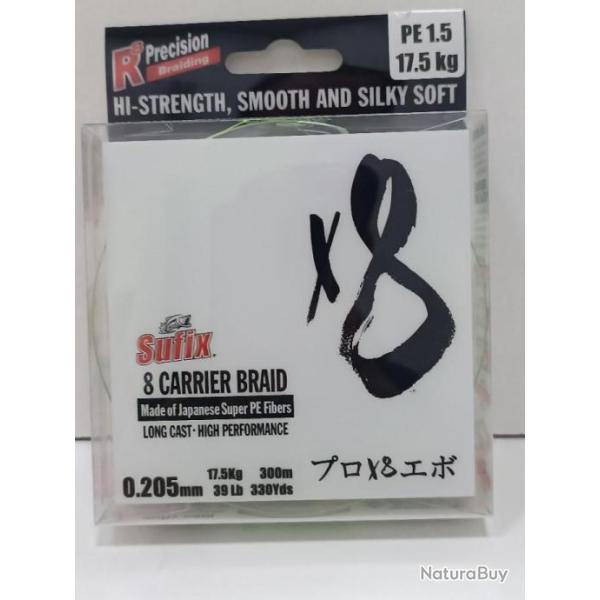 !! SUFIX X8 braid 300m 20/100 17kg N�on chartreuse !!