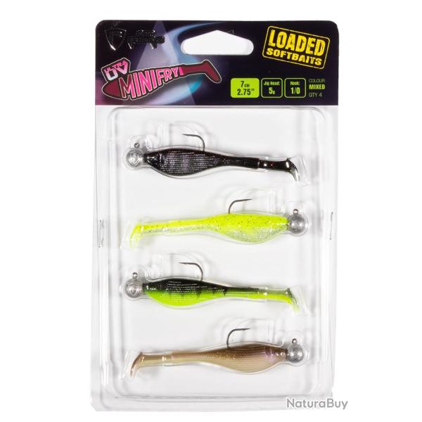 Leurre Souple Fox Rage Mini Fry Loaded UV Colour 5g 7cm UV Nightmare, UV Chartreuse Ayu, UV Glow Per