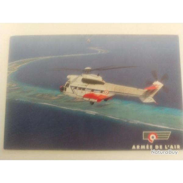 Carte postale - arm�e de l'air - h�licopt�re outre mer.