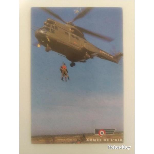 Carte postale - arm�e de l'air - h�licopt�re en intervention.