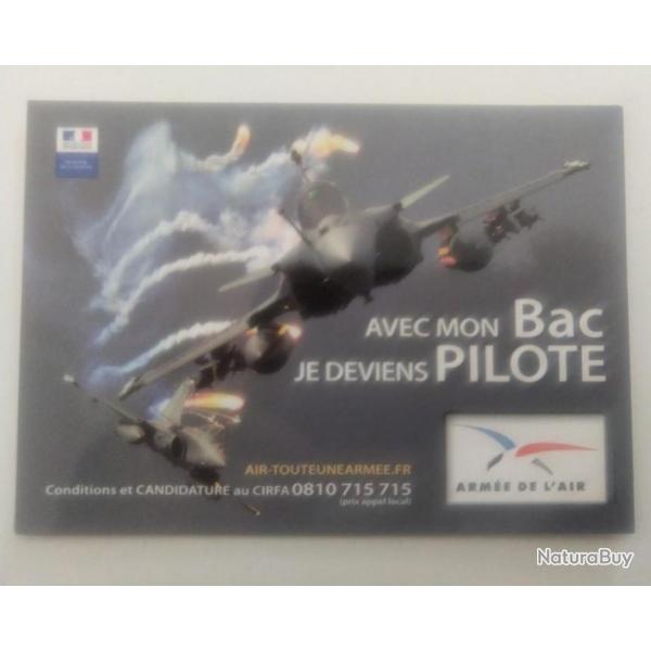 Carte postale - arm�e de l'air - pilote de Rafale ... Avec le bac !