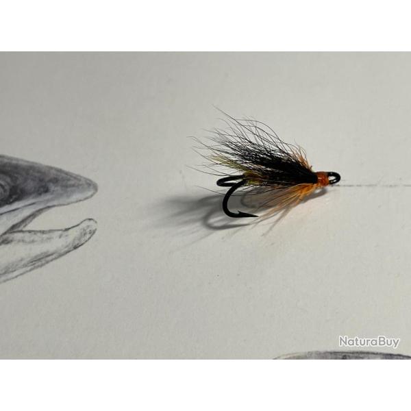 mouche saumon mod�le Hot Orange num�ro 10 hame�on double