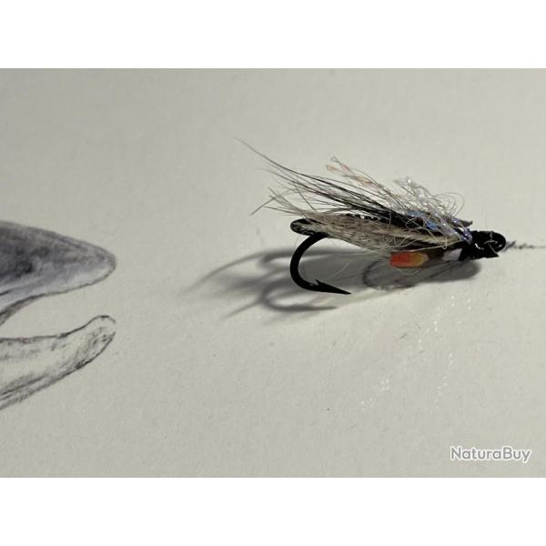 mouche saumon modle Picasse Grise numro 10 hameon double