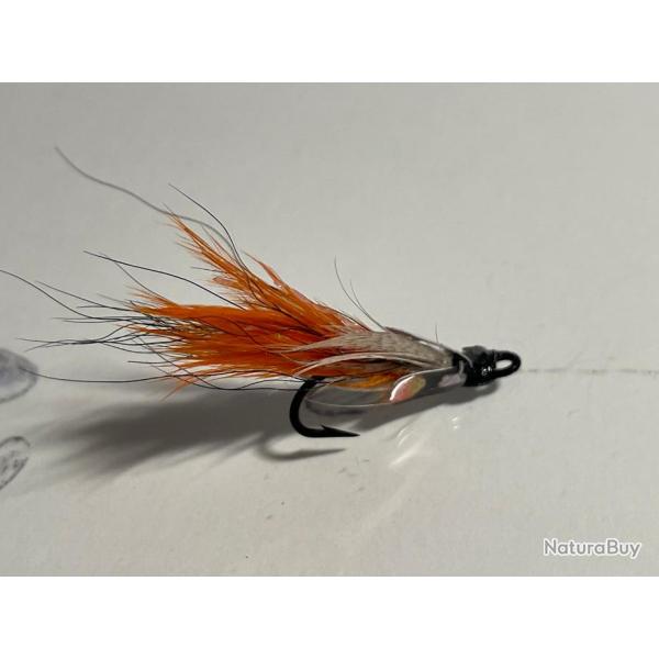 mouche saumon modle Picasse Orange numro 12 hameon double