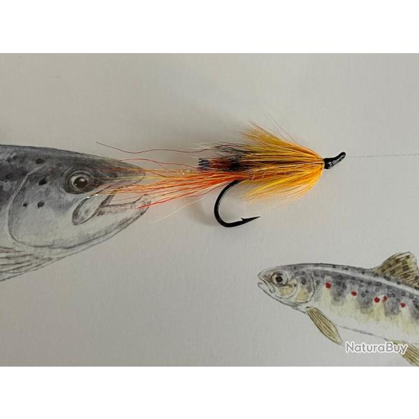mouche saumon mod�le Ally s Schrimp orange num�ro 10