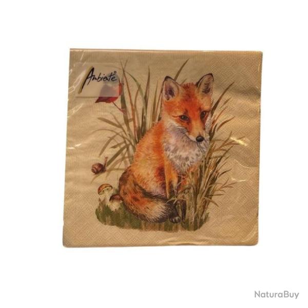 Serviettes de table en papier renard beige