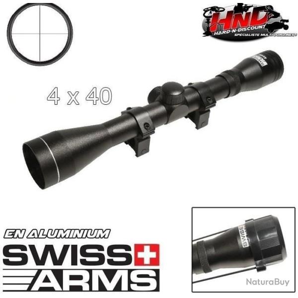 Lunette de vis�e Rifle Scope Pr�cision Grossissement 4x40 Chasse Tactique Suisse Arms vec R�ticule