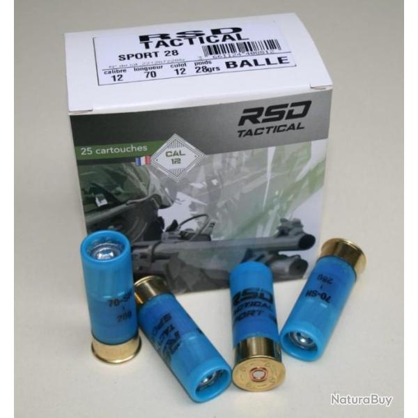 25 cartouches balle RSD TACTICAL calibre 12
