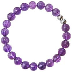 Bracelet en améthyste - Perles rondes 8 mm
