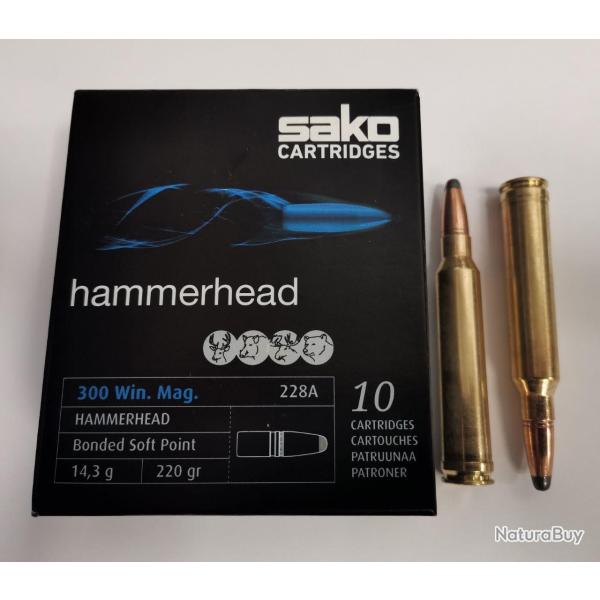 Cartouches SAKO HAMMERHEAD 300 WIN. MAG. Soft Point 220grs 228A - Bo�te de 10 unit�s