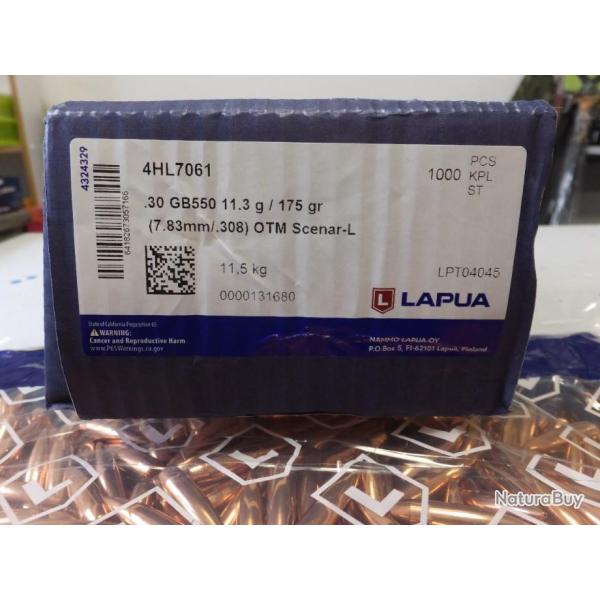 OGIVE LAPUA 185GR SCENAR X1000