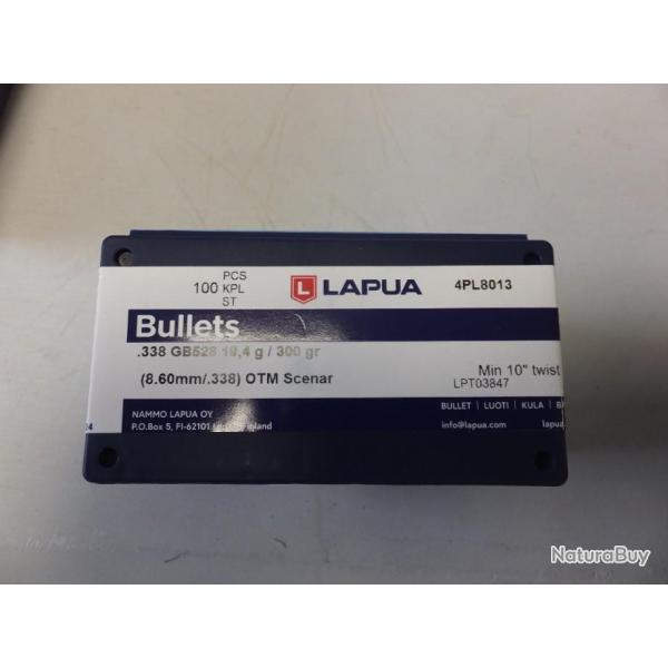 100 OGIVES 338 300 GR SCENAR