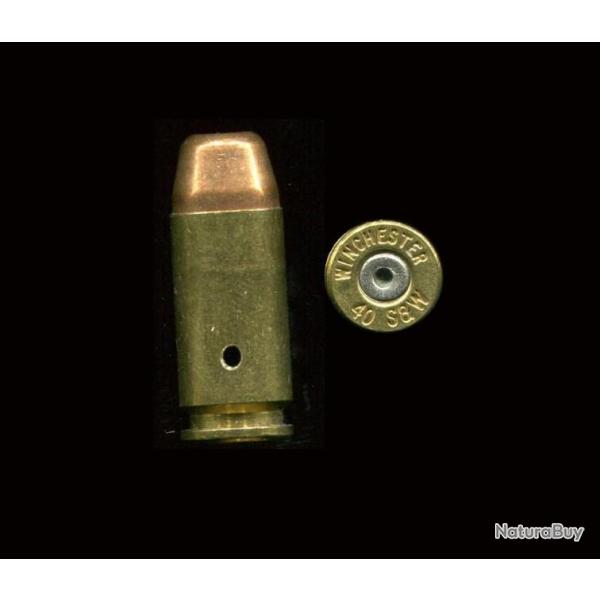 .40 S&W Auto - marquage : WINCHESTER 40 S&W - balle cuivre mplate - tui laiton de 21.5 mm