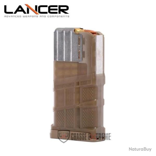Chargeur LANCER Translucide Dark Earth 20 Cps Cal 308 Win pour Sr-25, Xcr, Dpms, Sig716