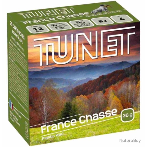 25 cartouches Tunet France Chasse 12/70 36g