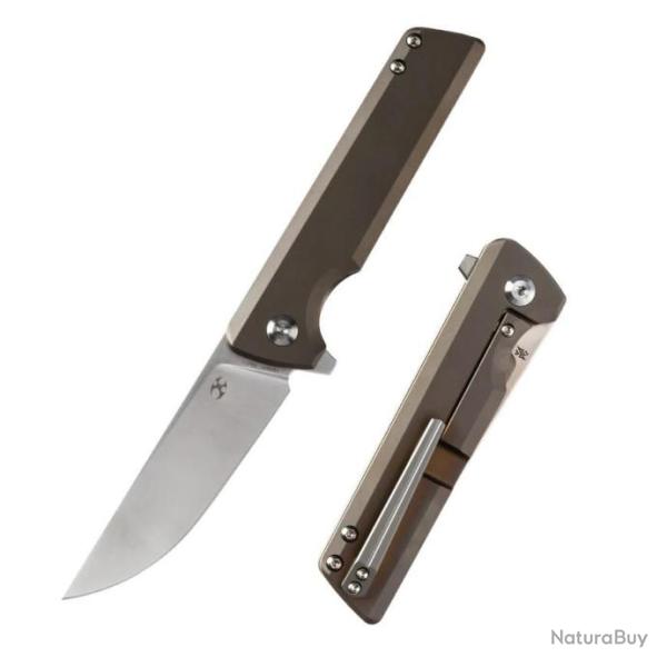 Couteau Kansept Anomaly Bronze Manche Titane Lame Acier CPM-S35VN Kwaiken FrameLock IKBS K2038A1