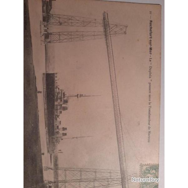 CPA.Rochefort sur mer.Le bateau Dupleix passant sous le pont transbordeur.