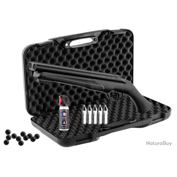 PACK FUSIL T4E HDS + RECHARGE CO2 + MALLETTE + AROSOL GAZ + BILLES CAOUTCHOUC