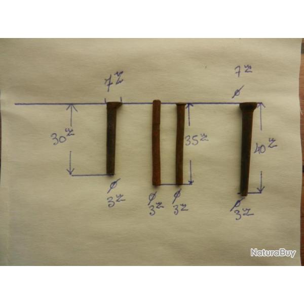 lot de goupilles d' armes anciennes a silex et percussion