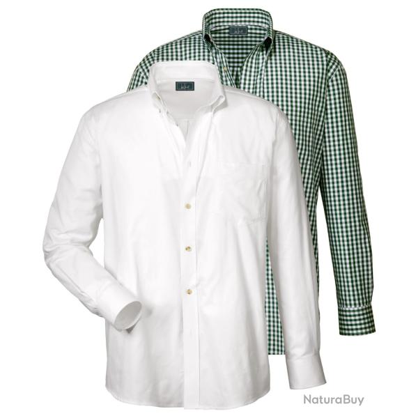 Chemise traditionnelle. pack de 2 Couleur Vert blanc