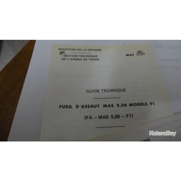 Guide technique fusil d'assaut Mas 5,56 F1.