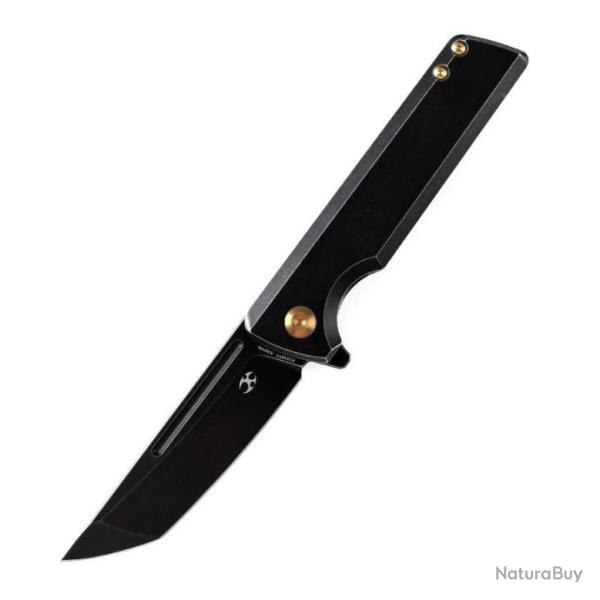 Couteau Kansept Anomaly BlackWash Manche Titane Lame Acier CPM-S35VN Tanto FrameLock IKBS K2038T2