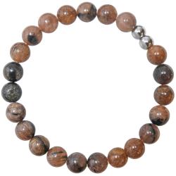 Bracelet en chiastolite - Perles rondes 8 mm