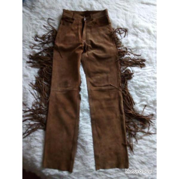 PANTALON FEMME A FRANGES western cowboy