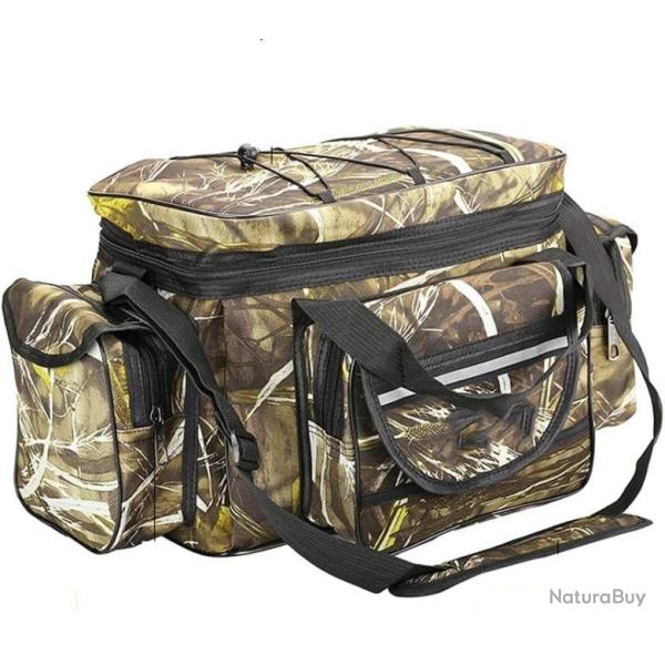 Sac de P�che de Grande Capacit� Sac de Rangement pour Mat�riel de P�che Multi-Poches Camouflage