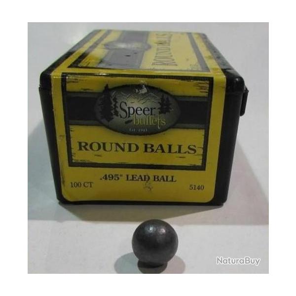 boite de 100 balles ronde poudre noire speer cal 50 0.495, ref 5140