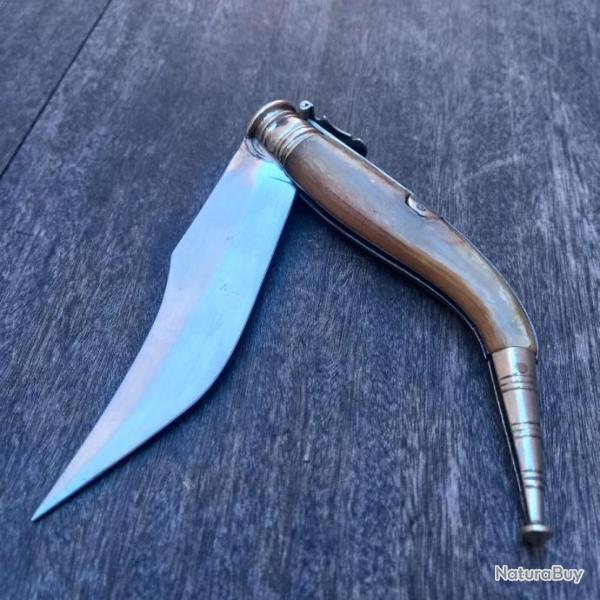 Ancien Grand Couteau � Palme Espagnol Manche en Corne