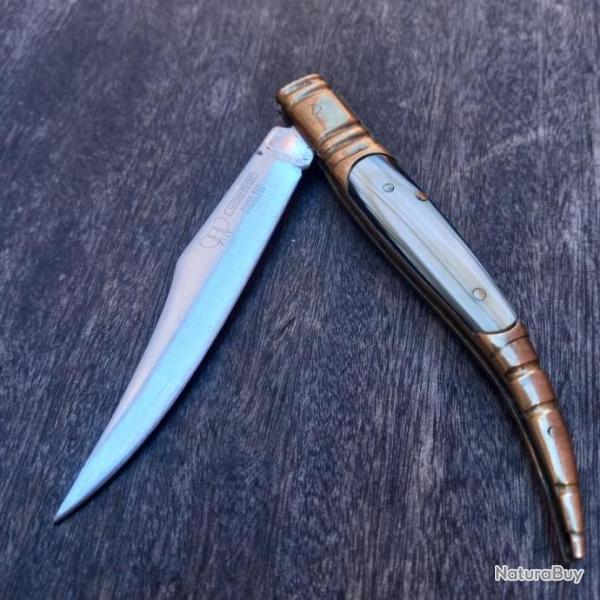 Joli Couteau CUDEMAN  Manche en Corne et Laiton