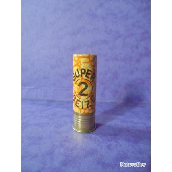 CARTOUCHE  MANUFRANCE SUPERSEIZE PLOMB 2 JAUNE TIGREE ORANGE N0N RECHARGEE