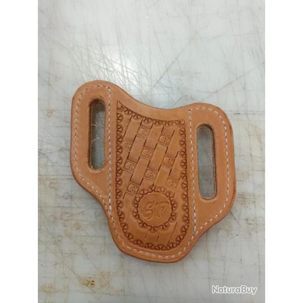 �tui sandwich pour couteaux pliants tressage tete de mort