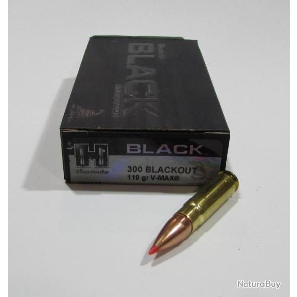 boite 20 cartouches Hornady Black 300 blackout 110 grains Vmax 80873