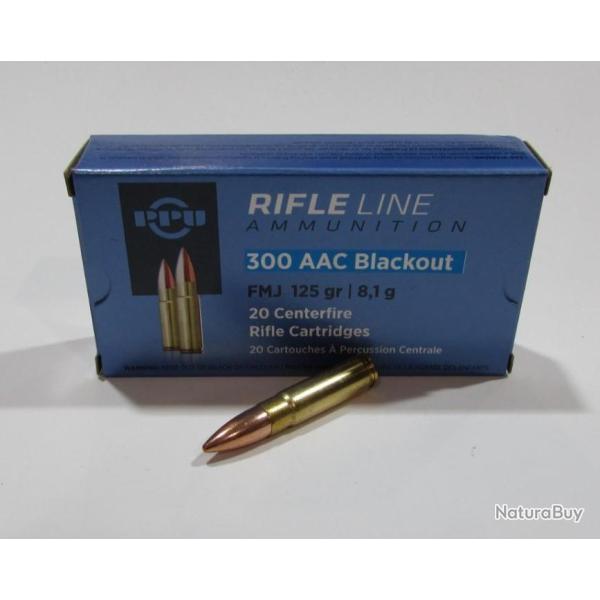 boite 20 cartouches Partizan cal 300 Blackout 125 grains FMJ