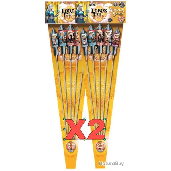 2X Lot Feu d'artifice - Fus�es " Arwen " X5 pi�ces par paquet