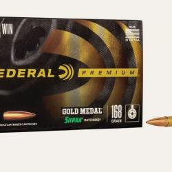 Munitions FEDERAL PREMIUM Cal.308win 168gr GOLD MEDAL SIERRA MATCHKING BTHP par 60