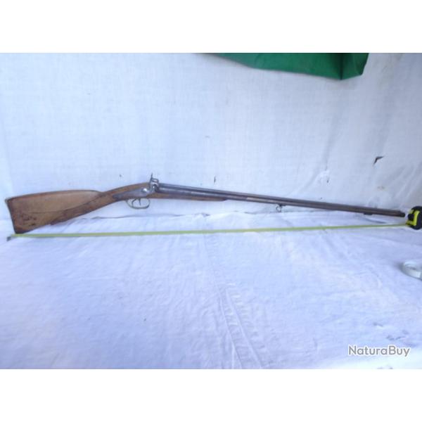 PA-337) lot =fusil platines doubles a percussion dit de bordeaux = bois clair garnitures maillechort