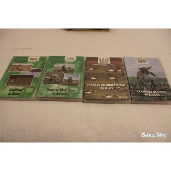 Lot 4 DVD chasse au gibier d'eau, canard, oie