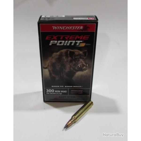 1 boite neuve de 20 cartouches  de calibre 300 Winchester Magnum Extreme point , 180 grains
