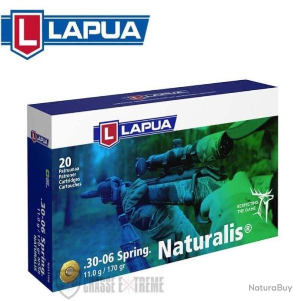 20 Munitions LAPUA Naturalis 170Gr Cal 30-06 Sprg