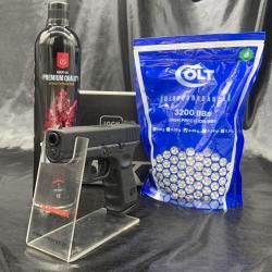 Pack pr&ecirc;t a tirer Pistolet- "Glock 19" - BBs 6mm - Gaz