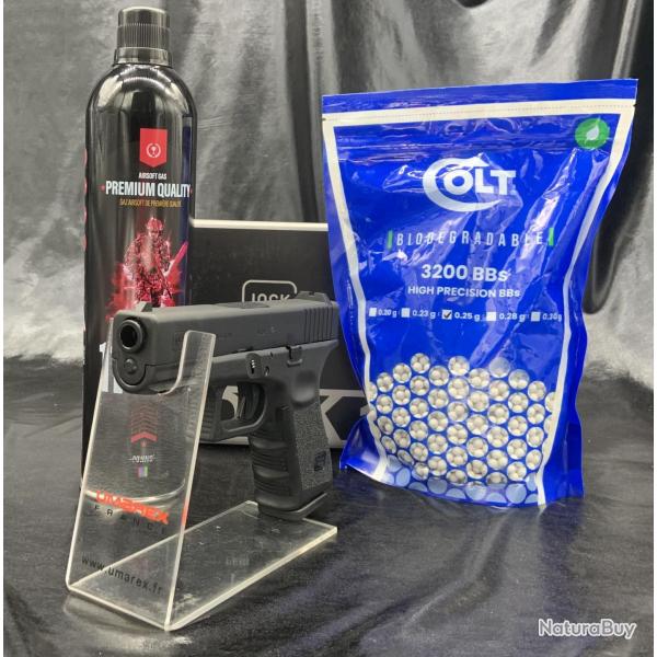 Pack pr�t a tirer Pistolet- "Glock 19" - BBs 6mm - Gaz