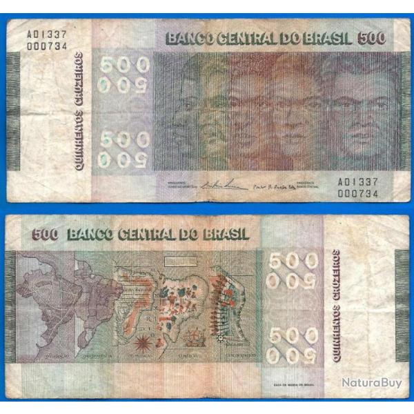 Bresil 500 Cruzeiros 1972 Sign 18 Serie A Billet Commemo Brazil Brasil Amerique Du Sud