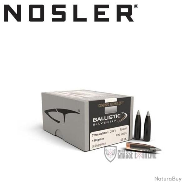50 Ogives NOSLER Cal 7mm 140 Gr Tipped Sp