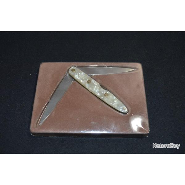 Couteau de poche  en boite  / Canif  kanif double prototype �labor� Thiers china garanti 222   (1)